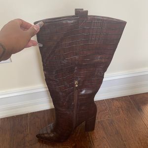 Wide Calf Brown Boots